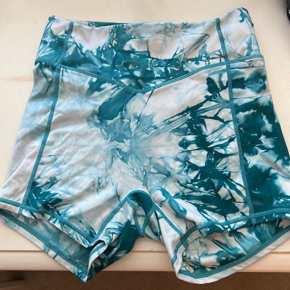 Women’s Teal Tie-Dye Active Shorts